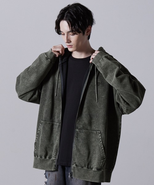 【CLEL】ダブルジップパーカー CLEL パーカー 「CLEL」Heavy Weight Logo Embroidered Full-Zip