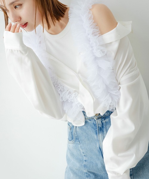 クラネ ラッシュガード シャツ ホワイトオーバーサイズシャツ サイズ2