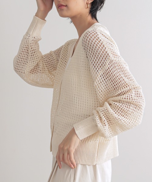 美品 25ss nonnative メッシュ ニット カーディガン for/c カーディガン 「新色追加」メッシュニットカーディガン