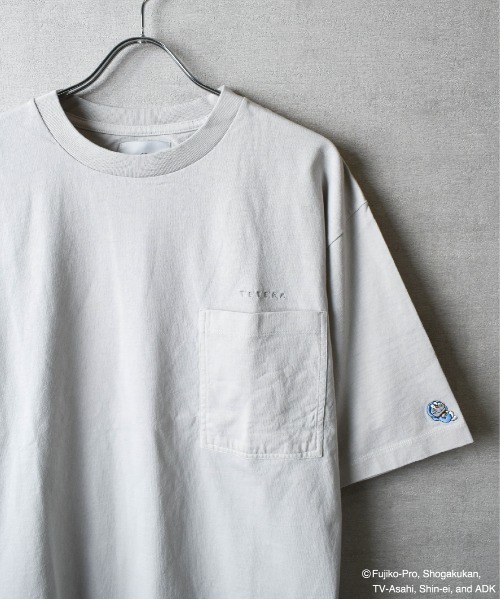 tシャツ Tシャツ レディース 「TETERA×ドラえもん」OVER DYE T-SH-L-LGRAY / ドラえもん刺繍 オーバーダイ加工 ショート｜zozo｜05