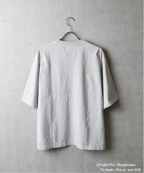 tシャツ 「TETERA×ドラえもん」OVER DYE T-SH-L-LGRAY / ドラえもん刺繍 オーバーダイ加工 ショートスリーブ Tシャツ t TETERA tシャツ 「TETERA×ドラえもん」OVER DYE T-SH-L-LGRAY