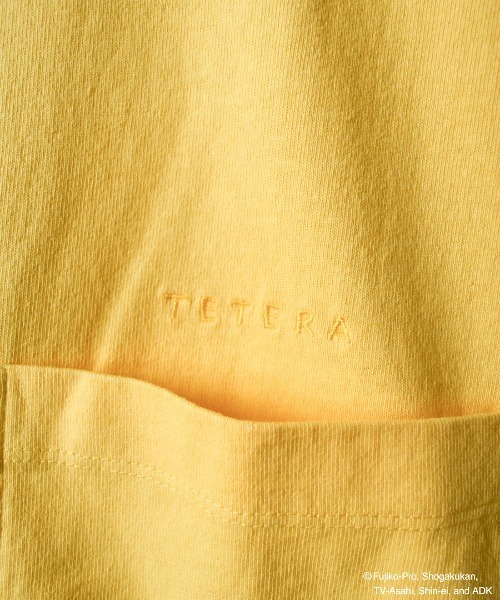 tシャツ 「TETERA×ドラえもん」OVER DYE T-SH-L-LGRAY / ドラえもん刺繍 オーバーダイ加工 ショートスリーブ Tシャツ t TETERA tシャツ 「TETERA×ドラえもん」OVER DYE T-SH-L-LGRAY