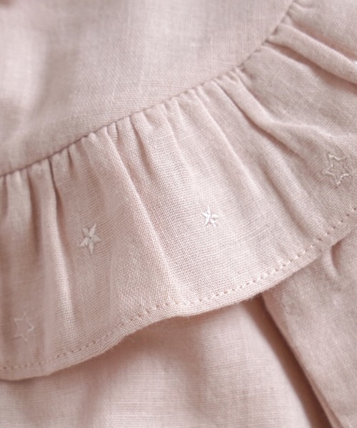 ベビー服 ロンパース 「10mois(ディモワ)」star刺繍フリルWガーゼ　2wayドレス 50-70cm / ツーウェイオールの画像