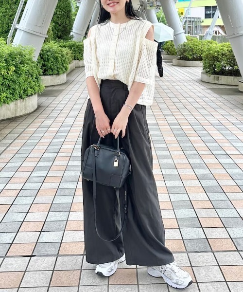 ドゥロワー ブラック メッシュ カーディガン 半袖 UNITED ARROWS