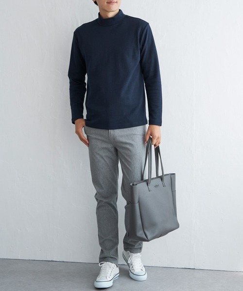 ikka（イッカ） tシャツ ポンチモックネックロンTシャツ メンズ