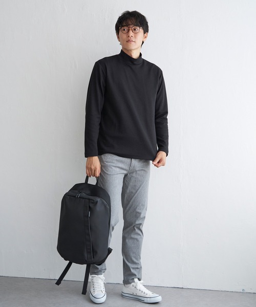 ikka（イッカ） tシャツ ポンチモックネックロンTシャツ メンズ