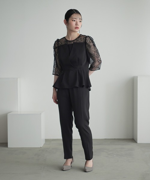 お花 セットアップ ブラウス パンツ 結婚式 パーティー Callarus パンツドレス 「結婚式・パーティー・オケージョン