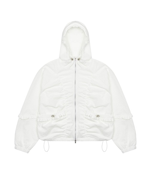 驚きの安さ ブルゾン LUVISTRUE アウター WINDBREAKER SHIRRING FRILL PA ジャケット・アウター