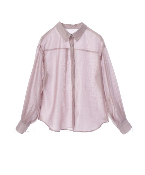 ブラウス シャツ SHEER PEARL SHIRT/シアーパールシャツ レディース SHEER PEARL SHIRT/シアーパールシャツ（シャツ/ブラウス