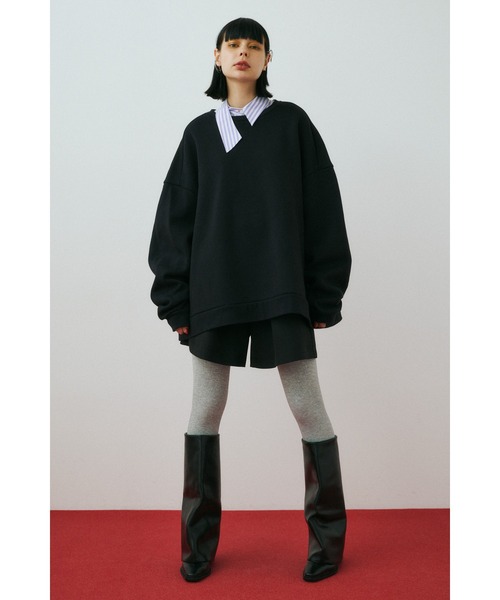 HeRIN.CYE オーバーサイズ スウェット 黒 HeRIN.CYE トレーナー スウェット Over A-line tops オーバーA