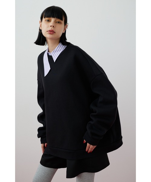 HeRIN.CYE オーバーサイズ スウェット 黒 HeRIN.CYE トレーナー スウェット Over A-line tops オーバーA