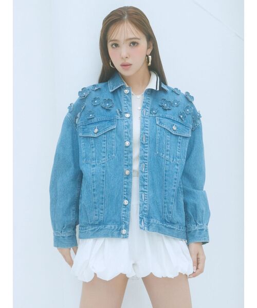 CALNAMUR デニムジャケット gジャン 3D FLOWER DENIM BLOUSON/3D