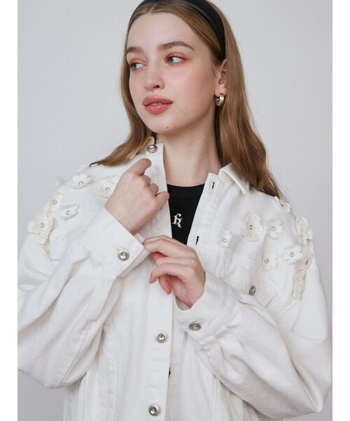 CALNAMUR デニムジャケット gジャン 3D FLOWER DENIM BLOUSON/3D
