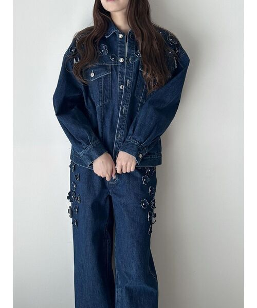 CALNAMUR デニムジャケット gジャン 3D FLOWER DENIM BLOUSON/3D