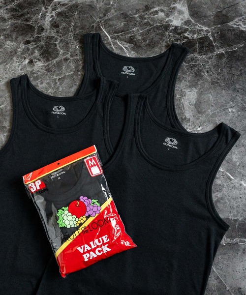 FRUIT OF THE LOOM タンクトップ フルーツオブザルーム 3Pリブ