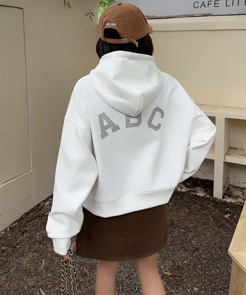 aimoha（アイモハ） パーカー 「ABC」ロゴプリントフーディー