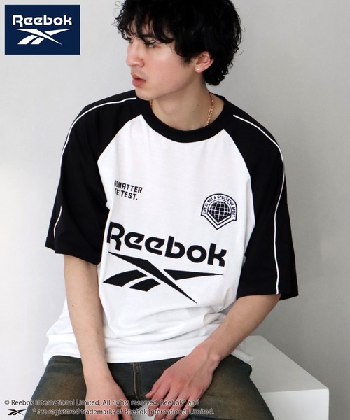 Reebok tシャツ 「Reebok/リーボック」ワッペン刺繍 ラグラン
