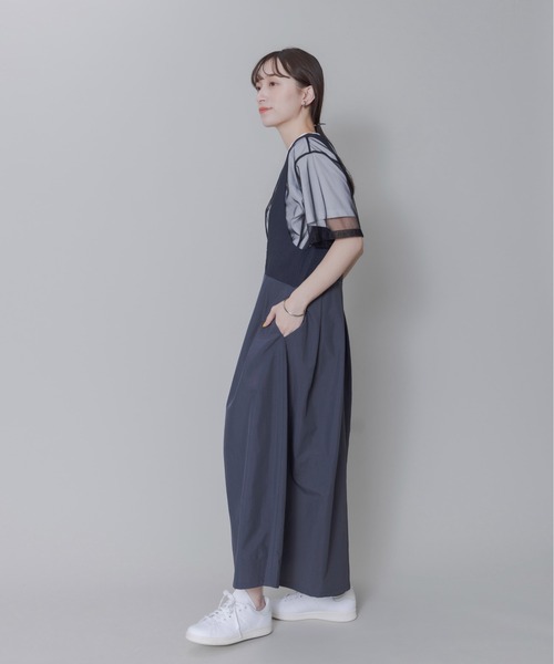 新品　今季　エイミーロウ　ロゴテープポイントUネックジャンスカ　ネイビー Eimee Law（エイミーロウ） ジャンパースカート ロゴテープポイントU