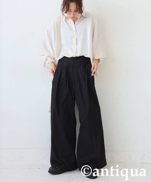 antiqua パンツ タックワイドパンツ レディース : ZOZOTOWN