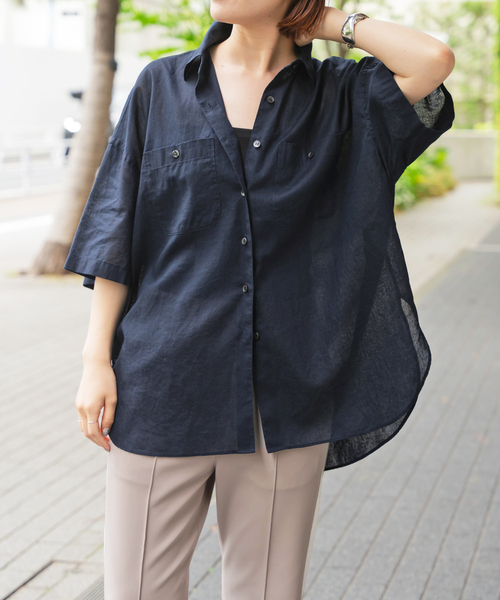 Spick＆Span ブラウス シャツ 「WEB限定追加」コットンリネン