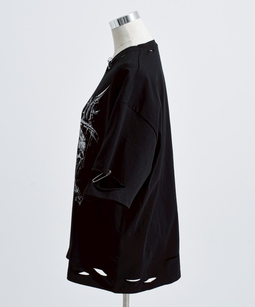 REFLEM スカルプリントダメージ加工半袖Tシャツ REFLEM【レフレム】スカルプリントダメージ加工半袖Tシャツ/全2色