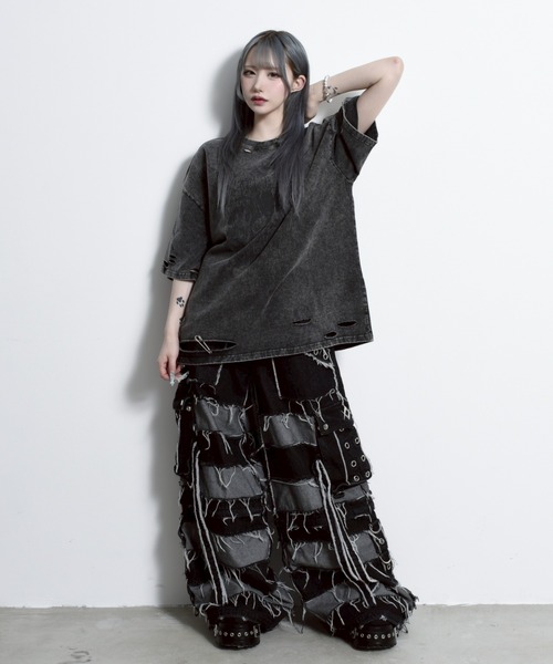 REFLEM tシャツ 「REFLEM/レフレム」スカルプリントダメージT