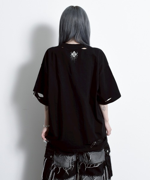 REFLEM tシャツ 「REFLEM/レフレム」スカルプリントダメージT