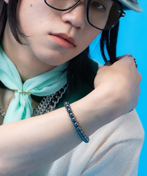 ブレスレット an meets zakka ストーンボール数珠ブレスレット