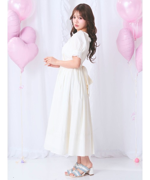 rosymonster オペラワンピース（ストライプ） 在庫調整】long Opera tiered OP【3色展開/2サイズ展開】※順次