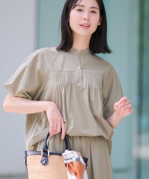 ブラウス シャツ 「UVカット/すぐ乾く」アクティブシャツ レディース INDIVI ブラウス シャツ 「通気性撥水／UV／SETUP可能