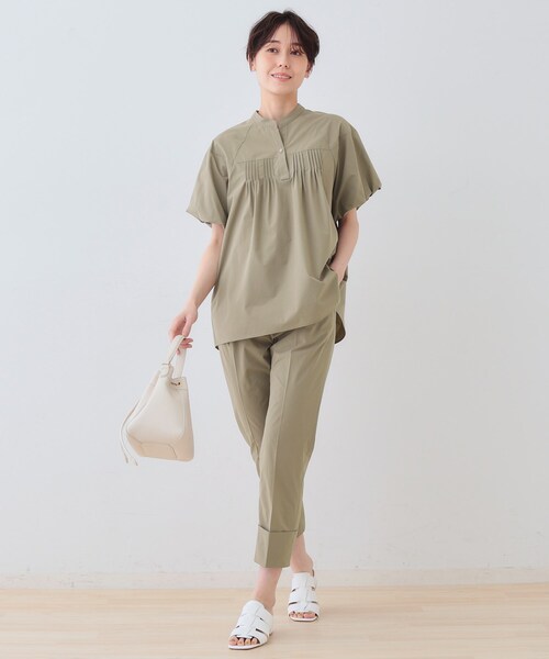 INDIVI ブラウス シャツ 「通気性撥水／UV／SETUP可能
