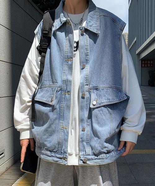 「NEW GENTLEMAN」 ベスト M ブルー メンズ