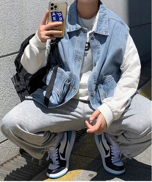 「NEW GENTLEMAN」 ベスト M ブルー メンズ