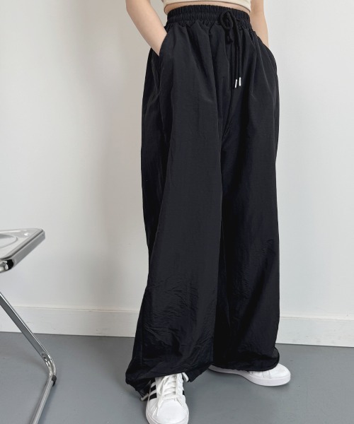プリーツウエストゴムワイドパンツ | ファッション通販サイト NUGU