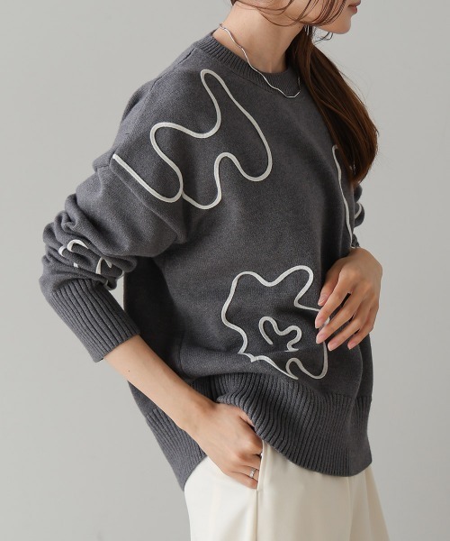 「Bab」 長袖ニット FREE ベージュ レディース_画像4