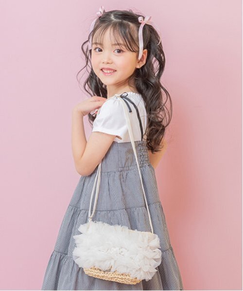 mimi ミミ カゴバッグ フリフリバッグ かご風バッグ mezzo piano かごバッグ カゴバッグ フリル かご風ポシェット