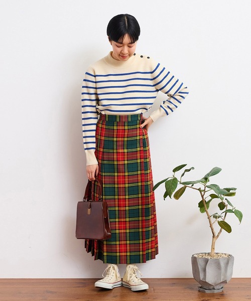 child woman 赤タータンチェックスカート 巻きスカート タータンチェックキルトスカート（スカート）｜CHILD WOMAN