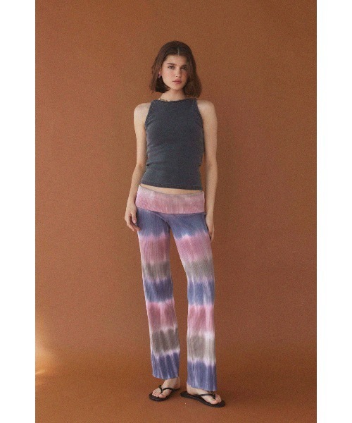アリシアスタン リブフレアタイダイパンツ pink ALEXIA STAM パンツ Rib Flare Pants /タイダイフレアパンツ