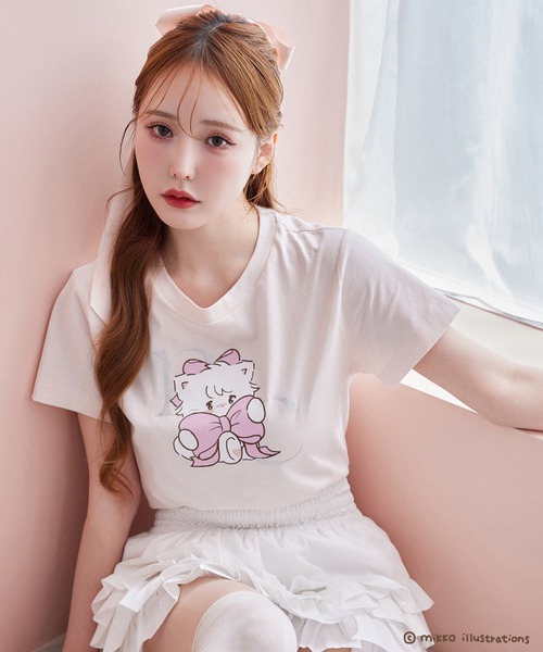 匿名発送　ナイスクラップ NICE CLAUP mikko コラボ Tシャツ 新品•未使用】ナイスクラップ mikko コラボ プリントTシャツ
