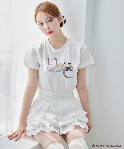 レディースウェア Mikko one after another NICE CLAUP tシャツ 「mikko コラボ」プリントT