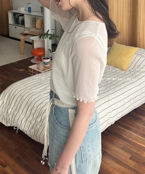 tシャツ 半袖ラメシアートップス レディース : ZOZOTOWN Yahoo!店