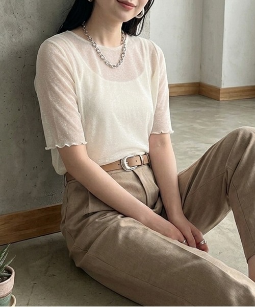 tシャツ 半袖 半袖ラメシアートップス レディース : ZOZOTOWN Yahoo!店