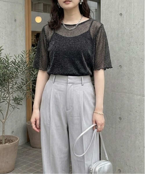 tシャツ 半袖 半袖ラメシアートップス レディース : ZOZOTOWN Yahoo!店