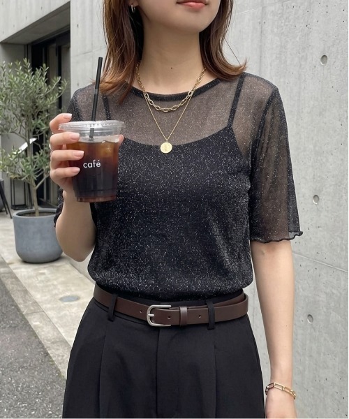 tシャツ 半袖 半袖ラメシアートップス レディース : ZOZOTOWN Yahoo!店