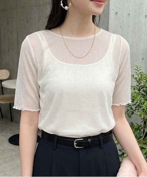 tシャツ 半袖 半袖ラメシアートップス レディース : ZOZOTOWN Yahoo!店