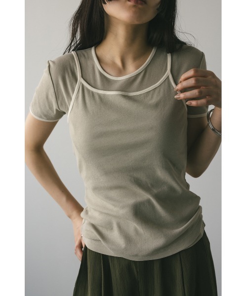 tシャツ バイカラーキャミセットトップ レディース