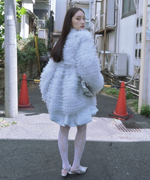 ジャケット・アウター HONEY MI HONEY tulle tiered blouson HONEY MI HONEY（ハニーミーハニー） ブルゾン アウター tulle tiered