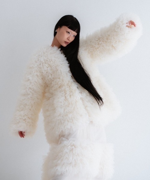 ジャケット・アウター honey mi honey tulle tiered blouson HONEY MI ブルゾン アウター tulle tiered blouson レディース