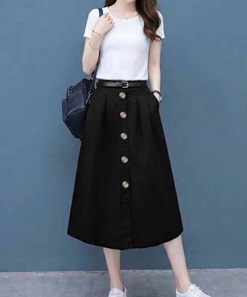 Sally Lunn スカート フロントボタンAラインスカート : ZOZOTOWN Yahoo