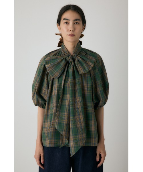crie conforto ブラウス シャツ チェックボウタイブラウス 冬服
